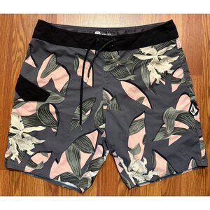 Volcom Mod Tech Floral AOP Board Shorts Mens 34 8" Swim Trunks